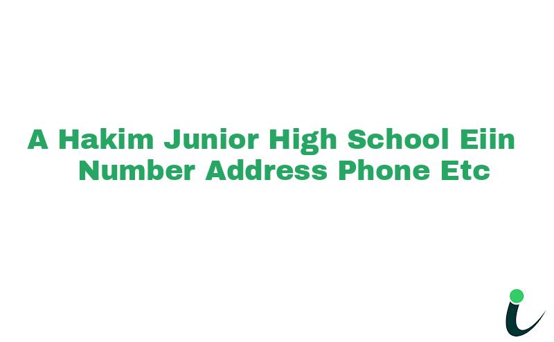 A. Hakim Junior High School EIIN Number Phone Address etc