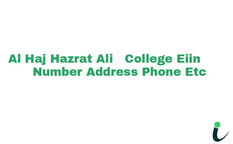 Al-Haj Hazrat Ali  College EIIN Number Phone Address etc