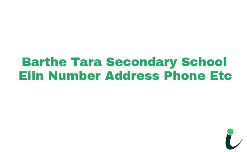 Barthe Tara Secondary School EIIN Number Phone Address etc
