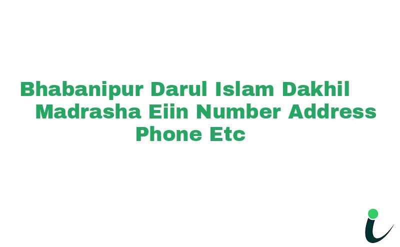 Bhabanipur Darul Islam Dakhil  Madrasha EIIN Number Phone Address etc