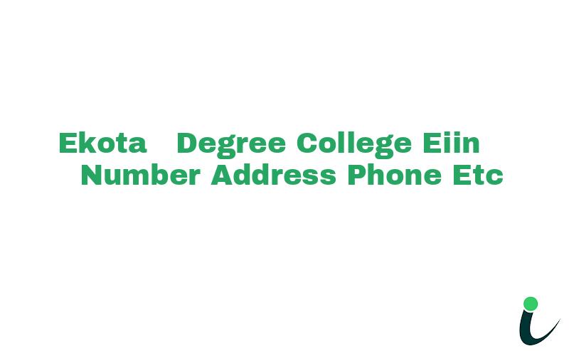 Ekota  Degree College EIIN Number Phone Address etc