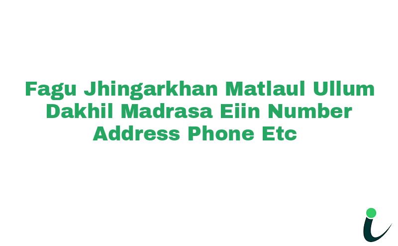 Fagu Jhingarkhan Matlaul Ullum Dakhil Madrasa EIIN Number Phone Address etc