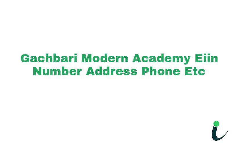 Gachbari Modern Academy EIIN Number Phone Address etc