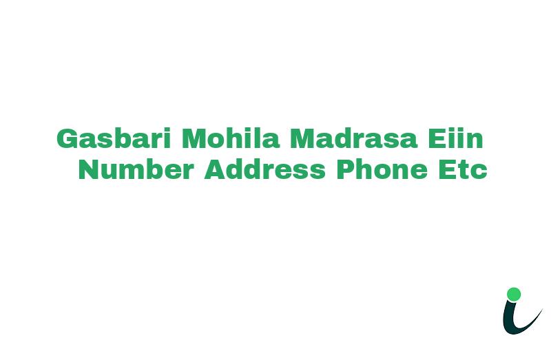 Gasbari Mohila Madrasa EIIN Number Phone Address etc