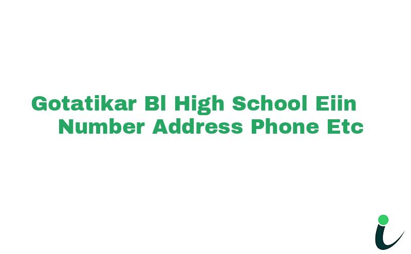 Gotatikar B.L. High School EIIN Number Phone Address etc