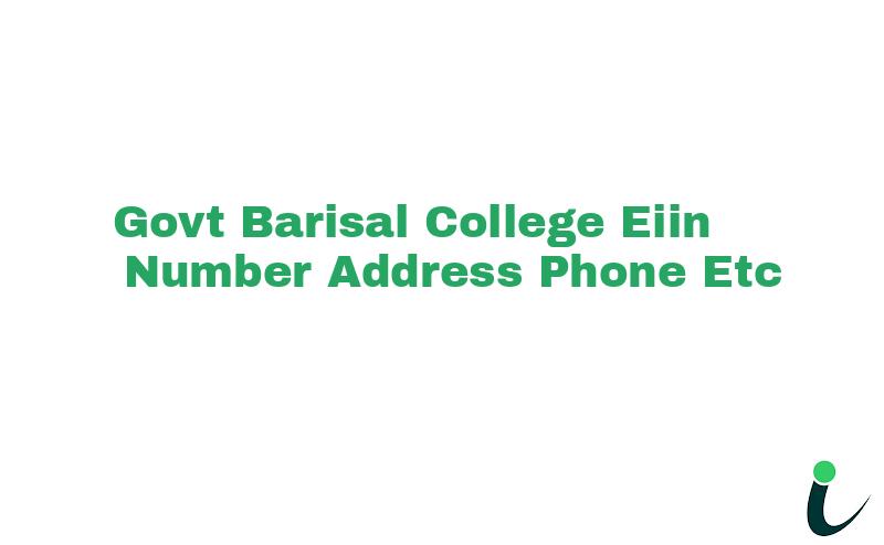 Govt. Barisal College EIIN Number Phone Address etc