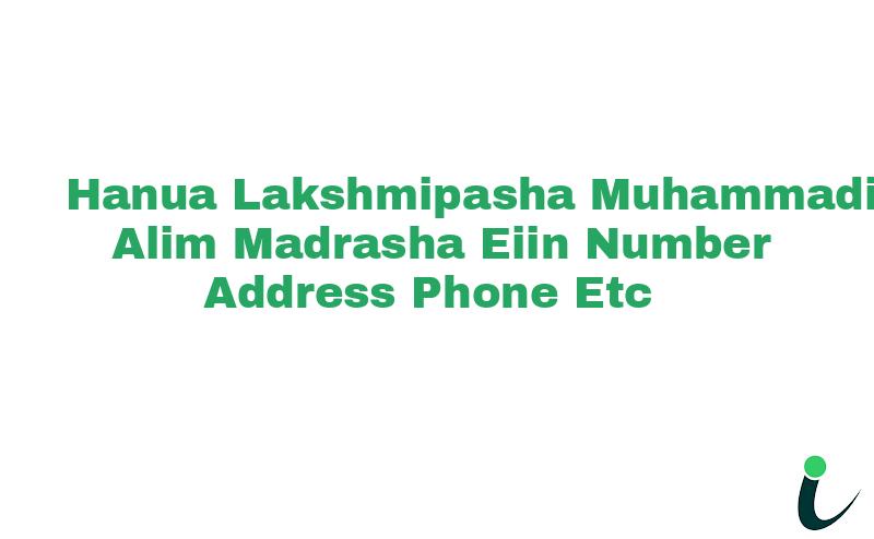 Hanua Lakshmipasha Muhammadia Alim Madrasha EIIN Number Phone Address etc