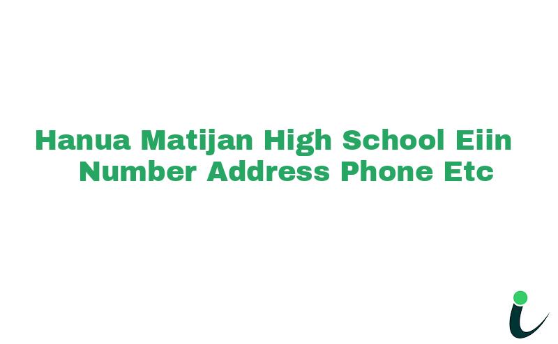 Hanua Matijan High School EIIN Number Phone Address etc