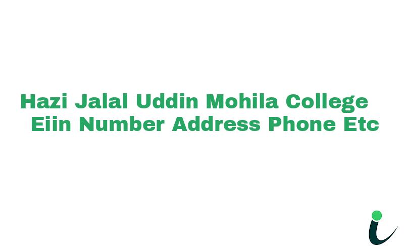 Hazi Jalal Uddin Mohila College EIIN Number Phone Address etc