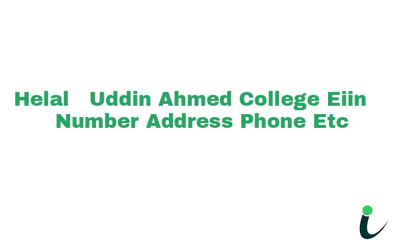 Helal  Uddin Ahmed College EIIN Number Phone Address etc