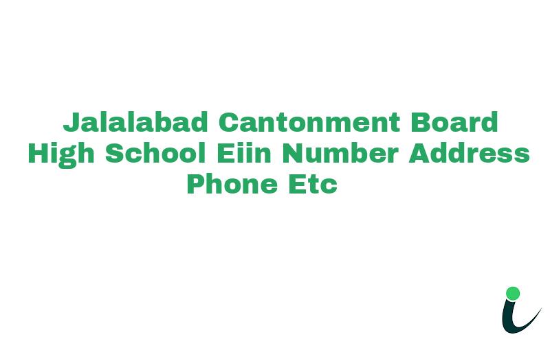 Jalalabad Cantonment Board High School EIIN Number Phone Address etc