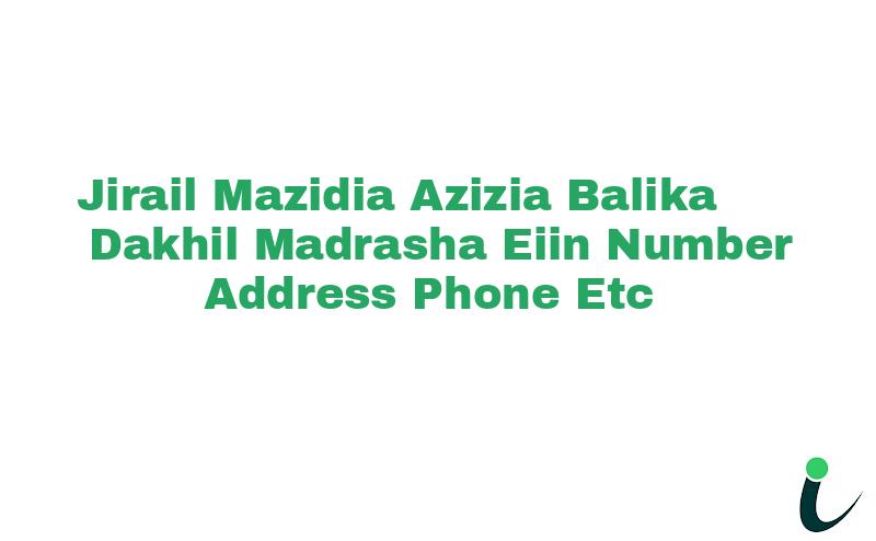 Jirail Mazidia Azizia Balika Dakhil Madrasha EIIN Number Phone Address etc