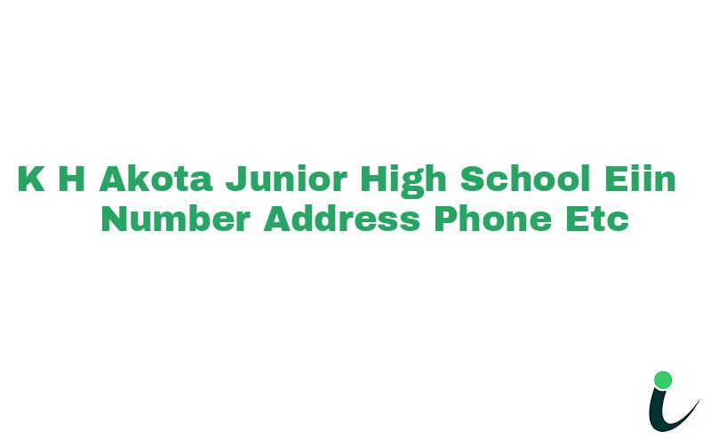 K H Akota Junior High School EIIN Number Phone Address etc