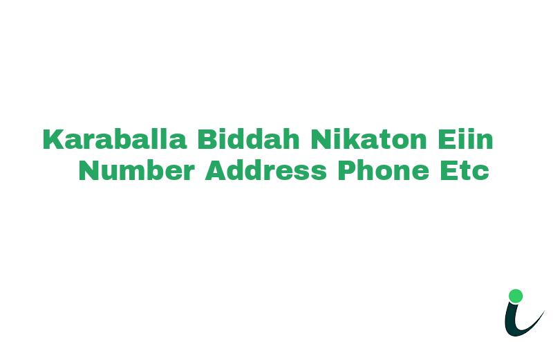 Karaballa Biddah Nikaton EIIN Number Phone Address etc
