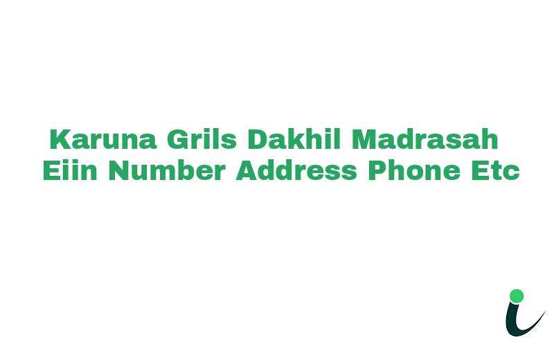 Karuna Grils Dakhil Madrasah EIIN Number Phone Address etc