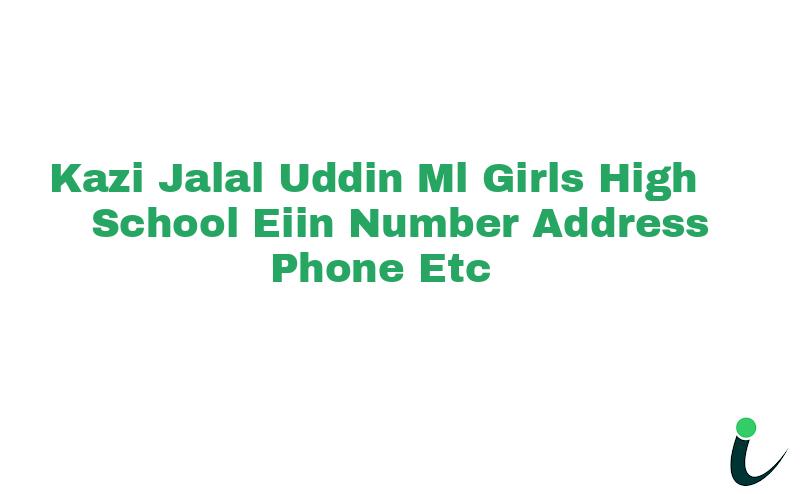 Kazi Jalal Uddin Ml Girls High School EIIN Number Phone Address etc