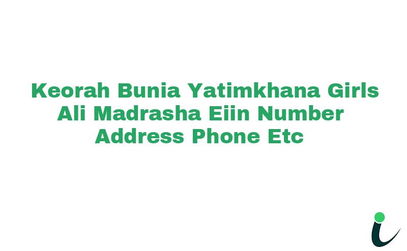 Keorah Bunia Yatimkhana Girls Ali Madrasha EIIN Number Phone Address etc