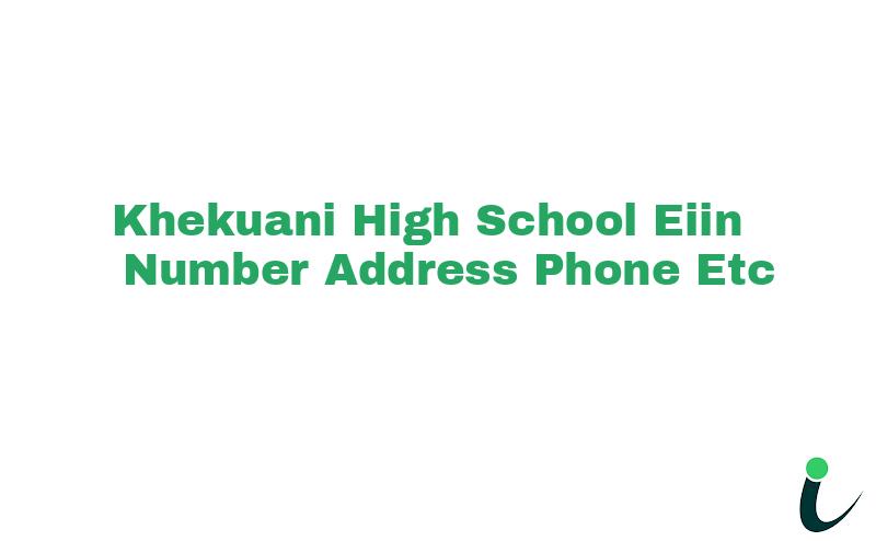 Khekuani High School EIIN Number Phone Address etc
