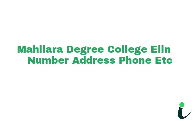 Mahilara Degree College EIIN Number Phone Address etc