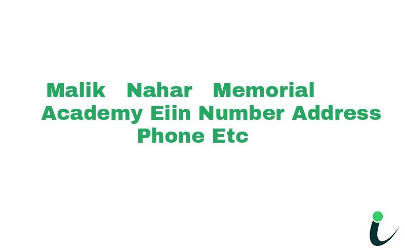 Malik  Nahar  Memorial  Academy EIIN Number Phone Address etc