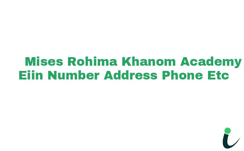 Mises Rohima Khanom Academy EIIN Number Phone Address etc