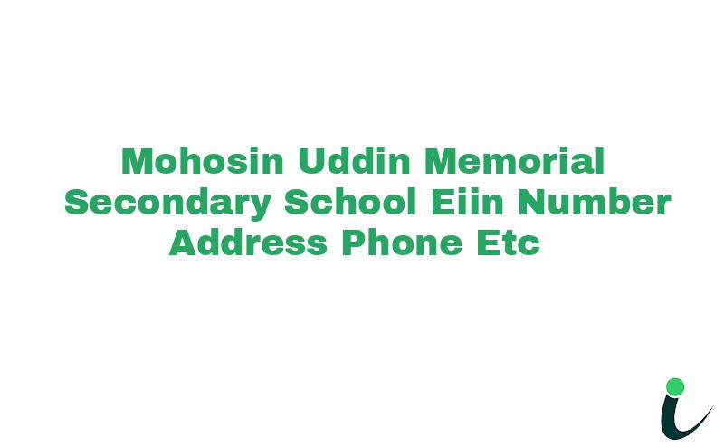 Mohosin Uddin Memorial Secondary School EIIN Number Phone Address etc