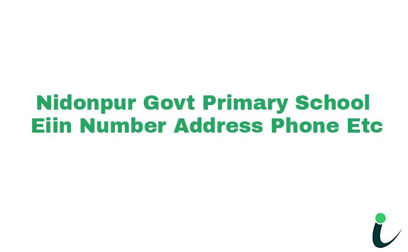 Nidonpur Govt. Primary School EIIN Number Phone Address etc