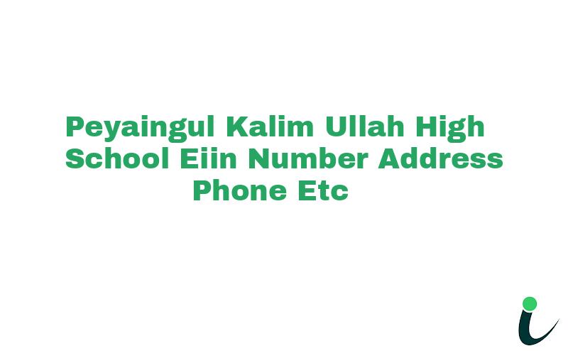 Peyaingul Kalim Ullah High School EIIN Number Phone Address etc
