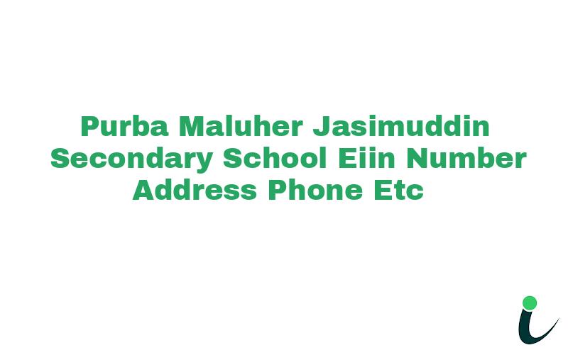 Purba Maluher Jasimuddin Secondary School EIIN Number Phone Address etc