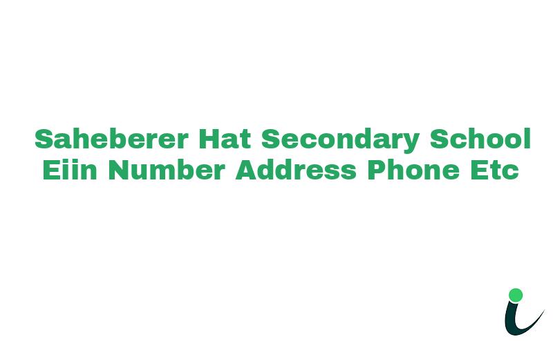 Saheberer Hat Secondary School EIIN Number Phone Address etc