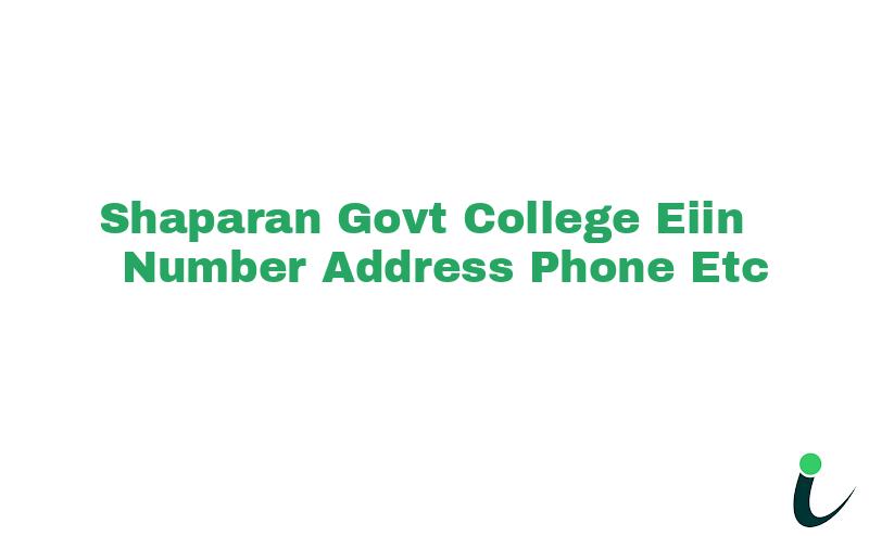 Shaparan Govt. College EIIN Number Phone Address etc