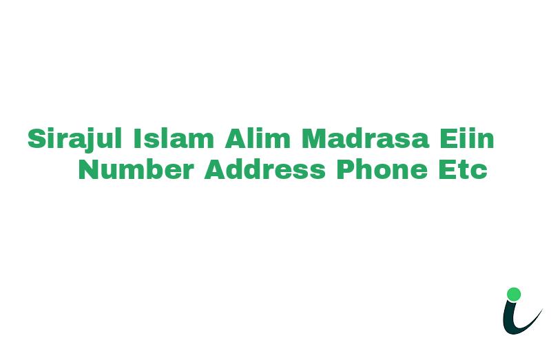 Sirajul Islam Alim Madrasa EIIN Number Phone Address etc