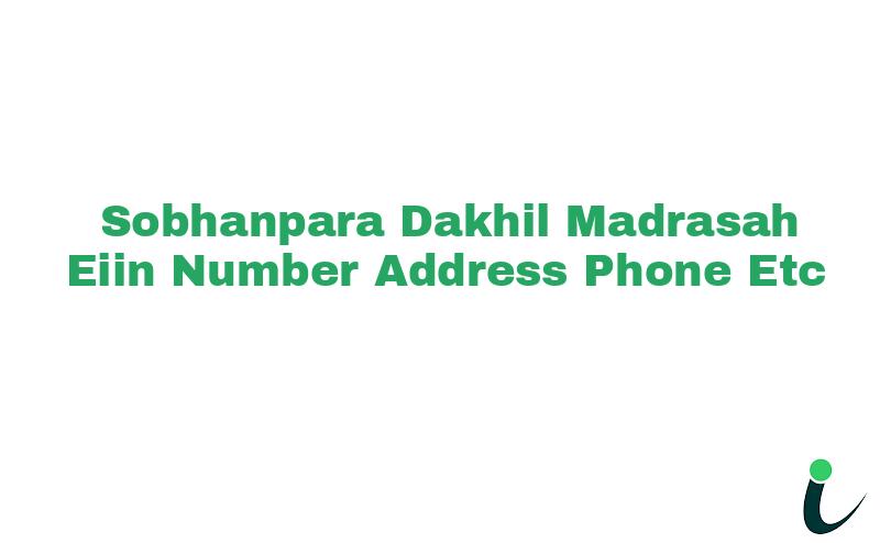 Sobhanpara Dakhil Madrasah EIIN Number Phone Address etc