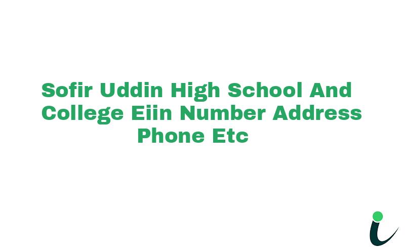 Sofir Uddin High School And College EIIN Number Phone Address etc