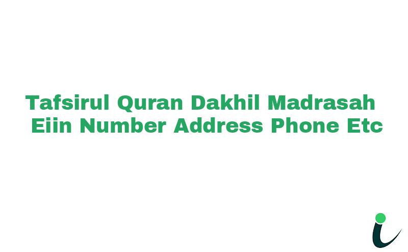 Tafsirul Quran Dakhil Madrasah EIIN Number Phone Address etc