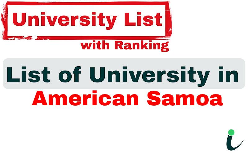 American Samoa all university ranking and list