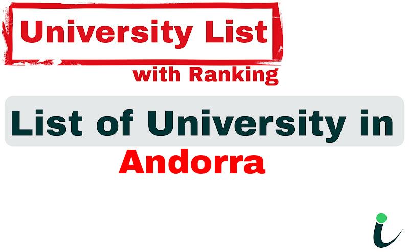Andorra all university ranking and list