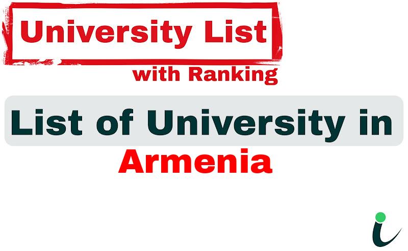 Armenia all university ranking and list