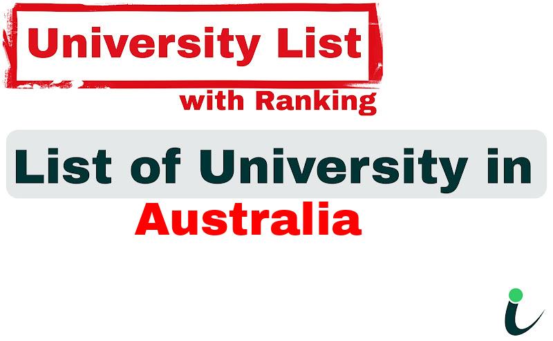 Australia all university ranking and list