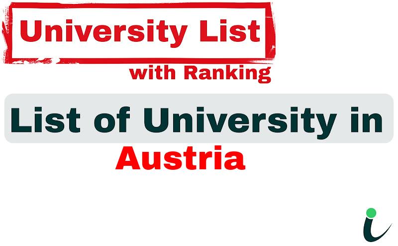 Austria all university ranking and list