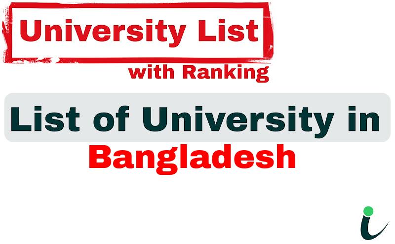 Bangladesh all university ranking and list