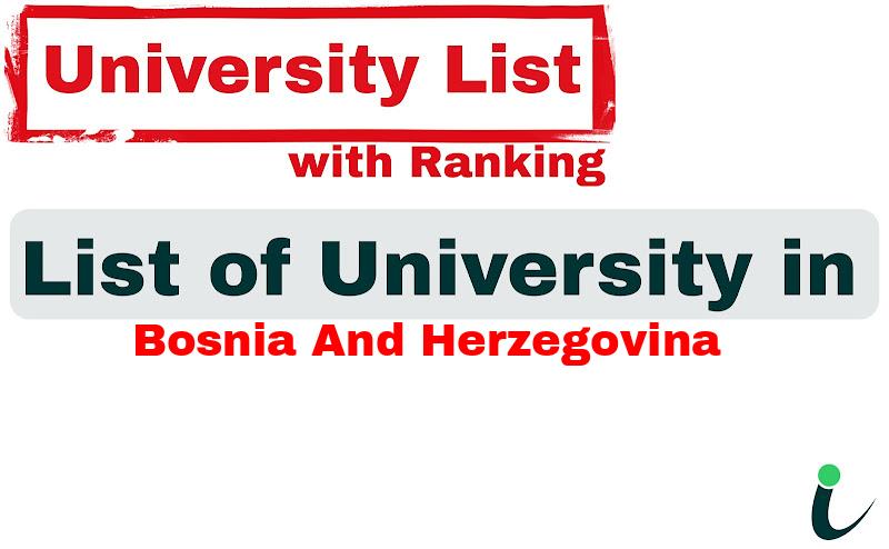 Bosnia and Herzegovina all university ranking and list