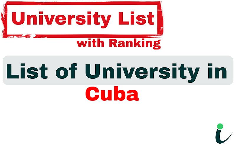Cuba all university ranking and list