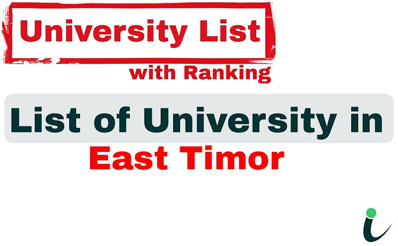 East Timor all university ranking and list