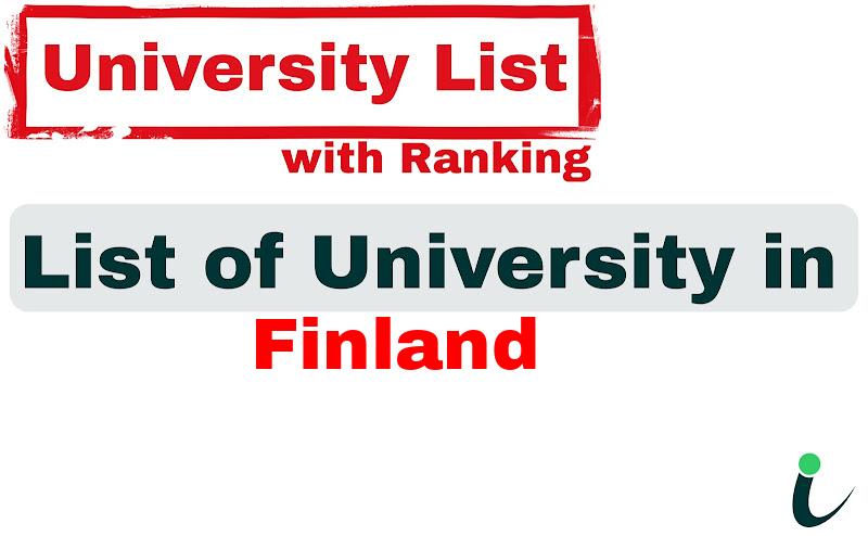 Finland all university ranking and list