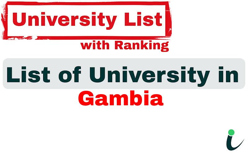Gambia all university ranking and list