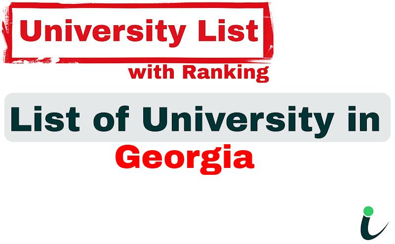 Georgia all university ranking and list