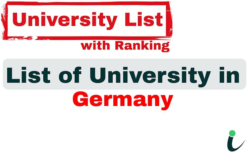 Germany all university ranking and list