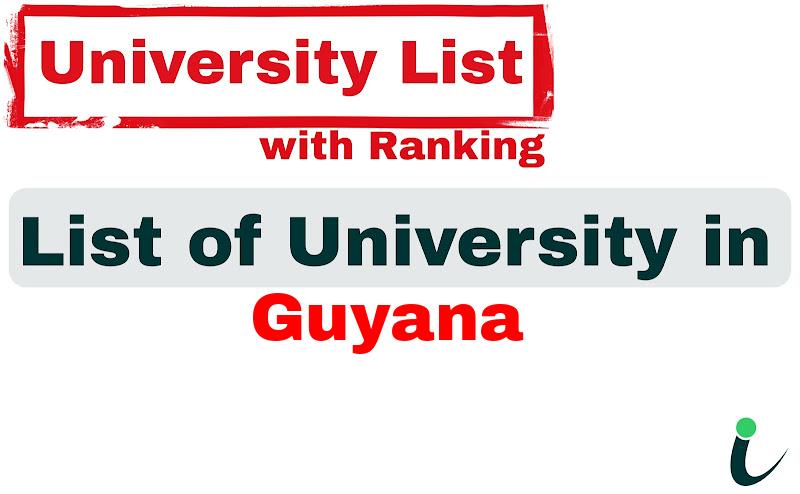 Guyana all university ranking and list