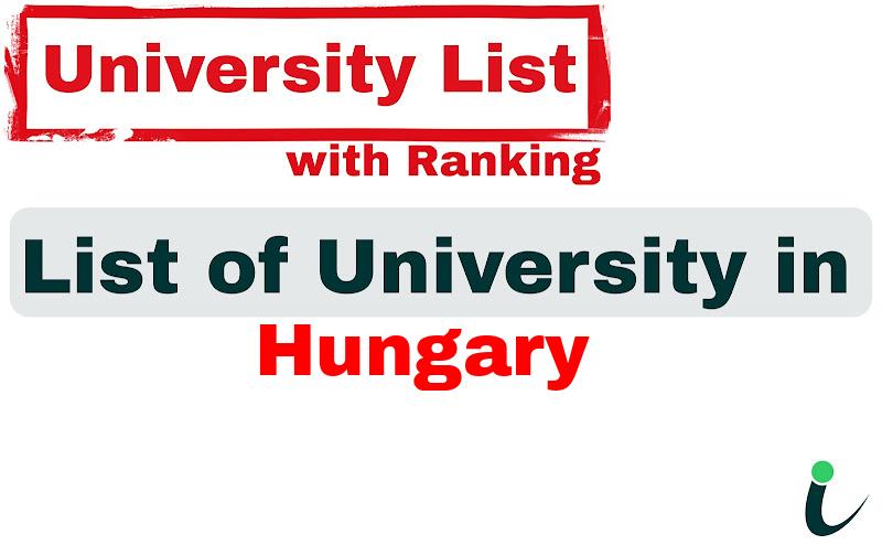 Hungary all university ranking and list